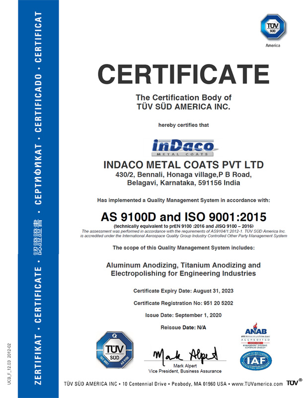 indaco-metal-coats ISO 9001:2015
